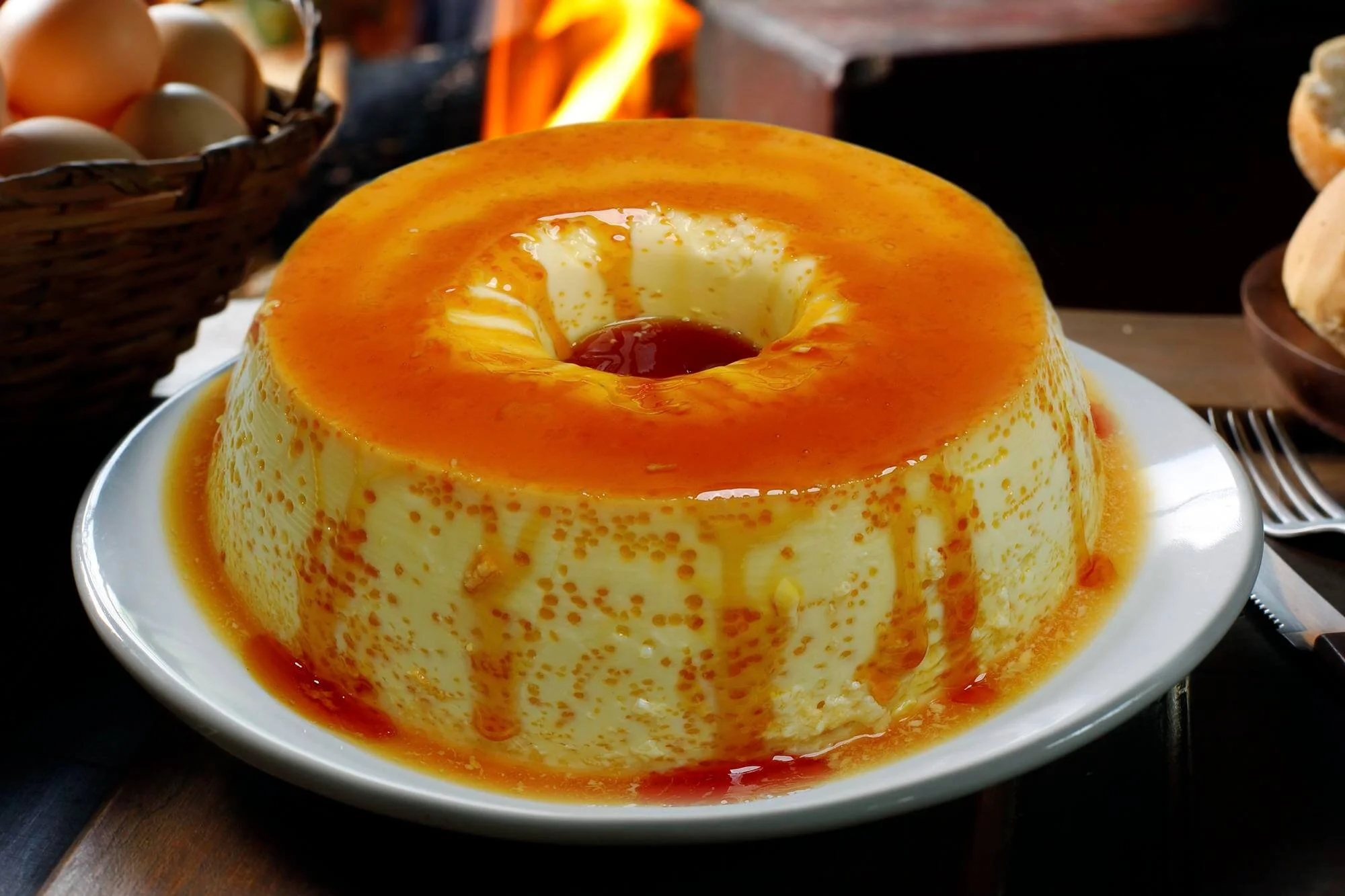 Pudim de pão simples Pudim de pão simples