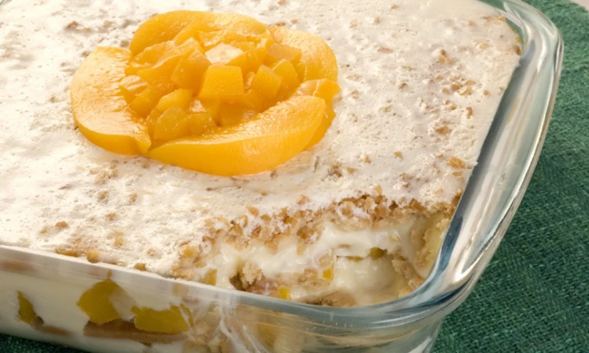 Pavê de pêssego Pavê de pêssego