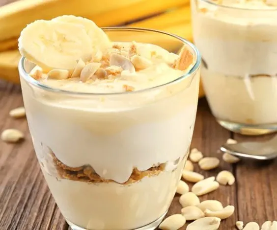 Sobremesa cremosa de banana Sobremesa cremosa de banana